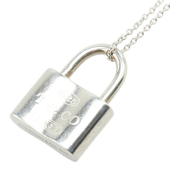 Tiffany & Co. 1837 Lock Padlock Necklace 16" Silver 925 Auth #2143 - Picture 3 of 7